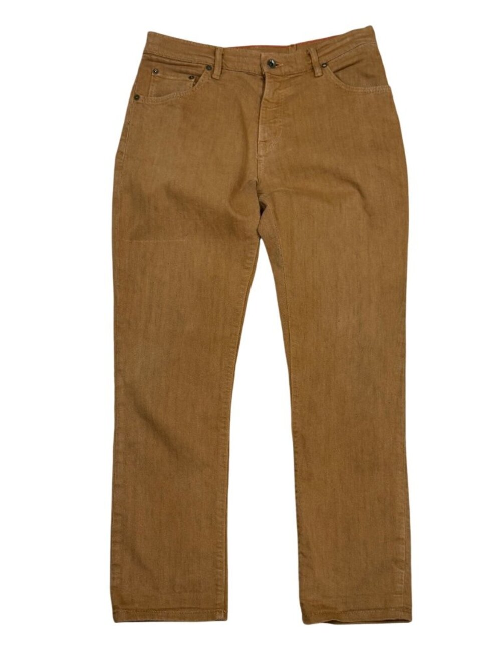 Raleigh Denim Martin Slim Thin Taper Pants Mens 32 Brown Stretch Made In USA